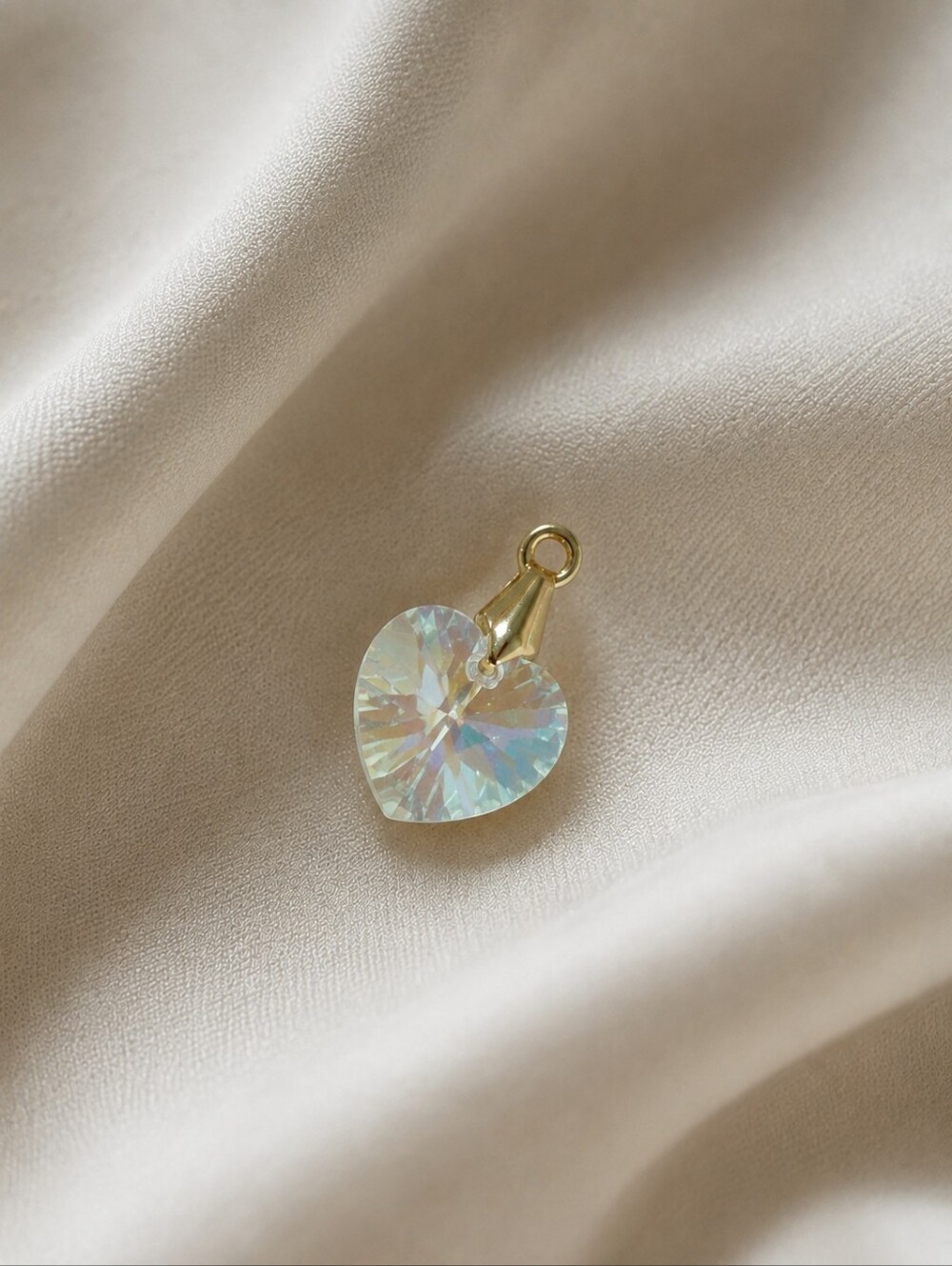 Gold and Crystal Heart Pendant